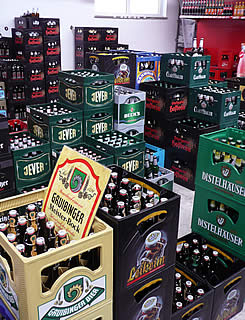 Eine große Auswahl verschiedener Biersorten